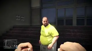 fat guy takes punches