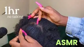 ASMR | 1 hour  Indian head massage, scalp scratching for falling asleep (no talking )