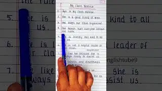 My class monitor essay