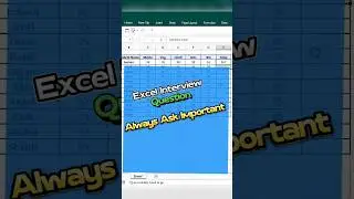 Excel Interview Question 💯 #shorts #excel