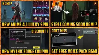 🔴 New Anime Collab With New Lucky Spin | Free Voice Pack in BGMI | New Mythic Forge Voucher 4.1 BGMI