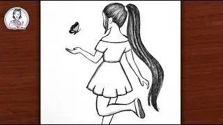 How to Draw a Girl Long Hairstyle - Pencil Sketch | Drawing for Beginners | Girl Drawing
