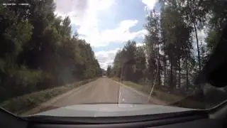 Выезд с первой стоянки на Онежском озере по грунтовке