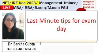 Last minute Exam tips/ Exam preparations before just exam  /Dr. Barkha Gupta