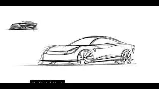 car sketch with render #car #sketchbook