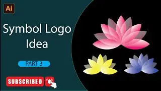 lineart|Symbol logo Lotus Flower Idea part3 | adobe illustrator | easy |Tutorial | beginner