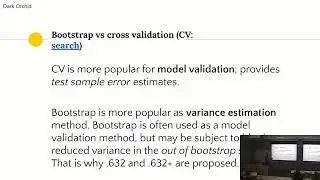 Cross validation vs bootstrap