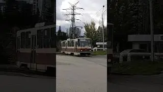 Tatra Т6SU |номер 374| следует по маршруту 17#екатеринбург #транспорт #подпишись #цойжив