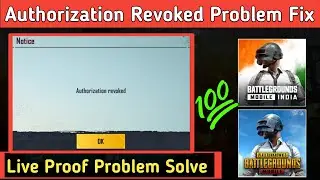 Authorization Revoked Problem In BGMI 😱 How To Fix Authorization Revoked Problem In BGMI | Facebook