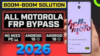 🔓 Boom! Motorola FRP Bypass 2026 | Android 15/16 | No PC Required | 100% Working | New Trick