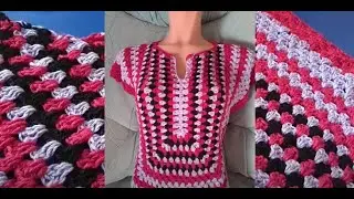 Original blouse based on grandmother's square