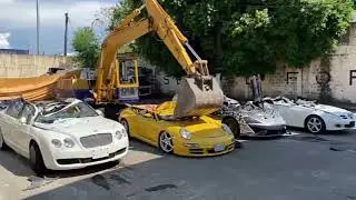 luxury cars destroyed by the Philippine government