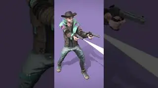 3D Cowboy Shoots Pistols