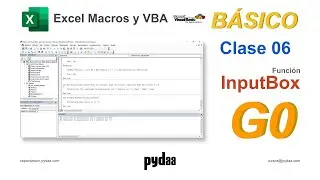 G0 Excel Macros y VBA Básico / Clase 006 Función InputBox