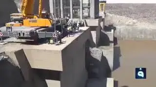 لحظة إغلاق بوابات السد على نهر دجلة في تركيا