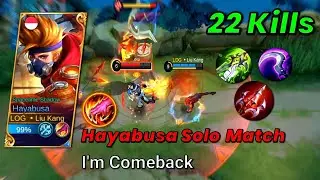 SOLO MATCH HAYABUSA 22Kills😱❤ I'm comeback Guys ကျနော် ပြန်လာပါပြီ🥺 (Pls comment subscribe )