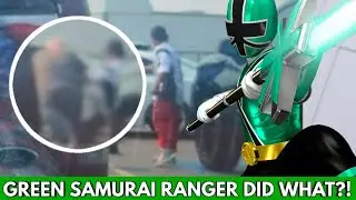 Power Rangers Samurai Green Ranger Attacks Elderly Man In Parking Lot