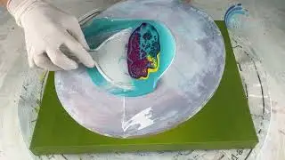 538. Sheleeart - Acrylic Fluid Art - Bloom Transfer- Green Machine!