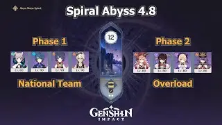 Spiral Abyss 4.8 Floor 12 ( 9⭐) | B4 Char Only ( Overload & National Team ) | Genshin Impact