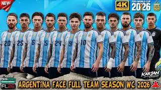 New Facepack Argentina Full Team World CUP 2026 Edition - PES 2021 & Football Life 2026