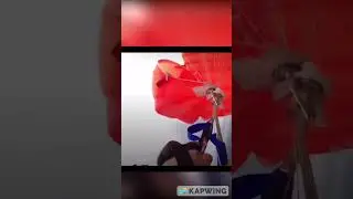 Skydiver's parachute gets tangled in mid-air! 😬