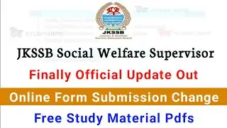 JKSSB Supervisor Posts 2023 | New Official Update Out | J&K Supervisor Posts Study Material