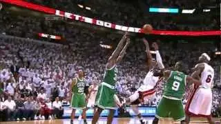 LeBron James Dwyane Wade Chris Bosh big 4th quarter to beat Boston GM7 EFC NBA Playoffs 2012
