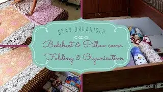 BEDSHEETS & PILLOW COVERS FOLDING & ORGANISATION | MARIE KONDO'S FOLDING METHOD | SPACE SAVING FOLD