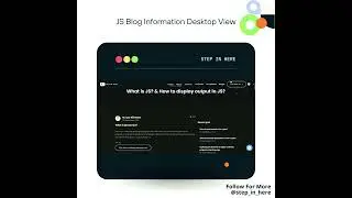 Learn basic to advance: Javascript blogs.     