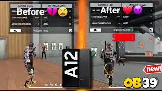 New Headshot 🎯 Sensitivity Settings ⚙️ In Samsung Galaxy A12 | Free Fire Max 🔥 | OB39 Update 🔥