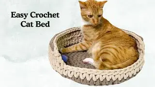 How to Crochet a Cat Bed Using Jumbo Braided Cord | Crochet Pet Bed