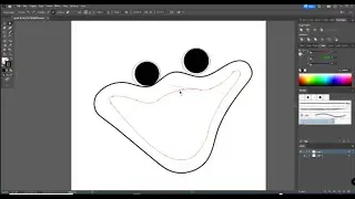 How to Draw Huggy Wuggy Line Work in Adobe Illustrator