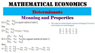 Determinant of a Matrix | Meaning and Properties
