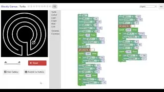 STEM Coding and Games - Blockly Games - Turtle - Level 6-10 - Labyrinth drawing