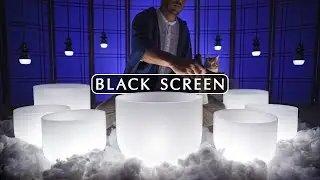 **MELT INTO BED** Black Screen | Crystal Singing Bowl Sound Bath