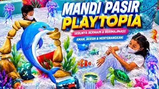 MANDI PASIR DI PLAYGROUND PLAYTOPIA WAJIB PAKAI MASKER