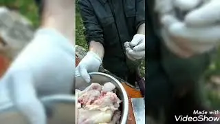 готовим #сациви в лесу на костре #грузинскаякухня .