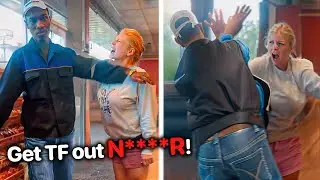 This Racist Karen Bullies Innocent Workers..