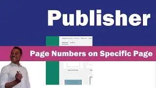 Start Page Numbers on Specific Page in Publisher 2016