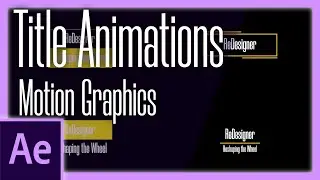 Smooth Title Animations | After Effects