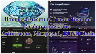 💵 Итоги за месяц в Trader Income 💵 Разбор проектов: Arbittroom, Maxpread, BUSDChain 💵