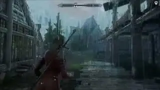 Skyrim ENB test: rain storm with reflections