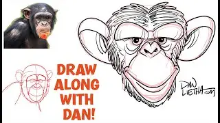 Draw Along With Dan! This week is APE WEEK!! Today we draw a CARTOON CHIMP!