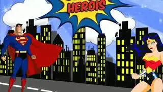 CONVITE ANIMADO  MULHER MARAVILHA E SUPERMAN by Gabiy