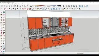 MODULAR KITCHEN DESIGN 1.3 l SMALL KITCHEN l SKETCHUP TUTORIAL l AUTOCAD AND INTERIOR