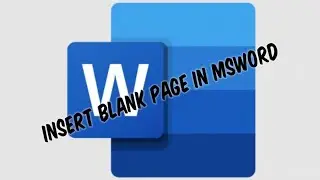 How to insert blank page in MsWord #microsoft #microsoftword #msword