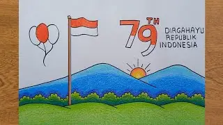 Cara Menggambar Tema kemerdekaan Indonesia | Mudah Simpel | Menggambar Tema 17 Agustus