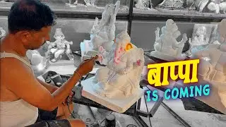 SHADDING WORK PROCESS | Ganesh Idol Painting | Mumbai Ganpati Workshop 2022 | Making of Ganesh Murti