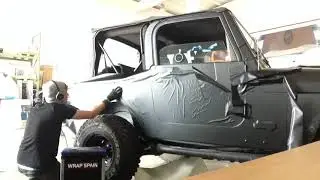 Jeep Wrangler gets Wrapped in deep matte black✔️
