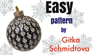 Hand painted, easy pattern to follow Christmas ornament by Gitka Schmidtova